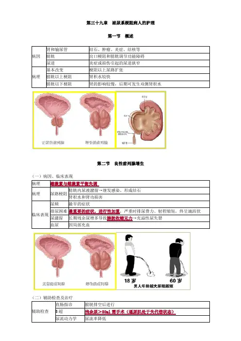 【初级护师-外科护理学(2020)】讲义 39、泌尿系梗阻病人的护理