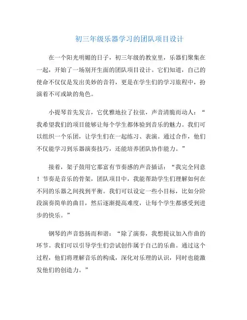 初三年级乐器学习的团队项目设计