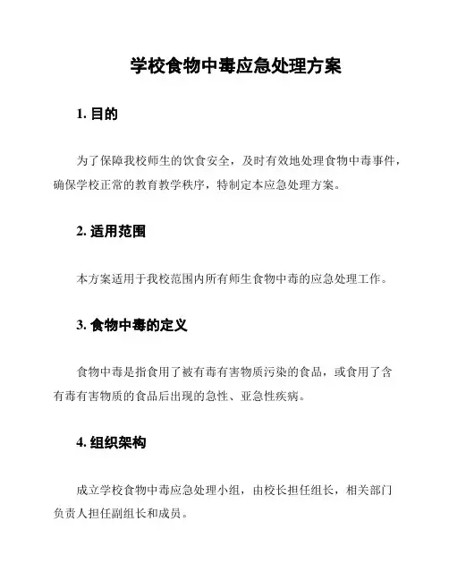 学校食物中毒应急处理方案