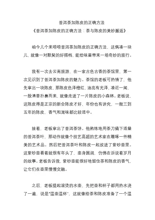 普洱茶加陈皮的正确方法