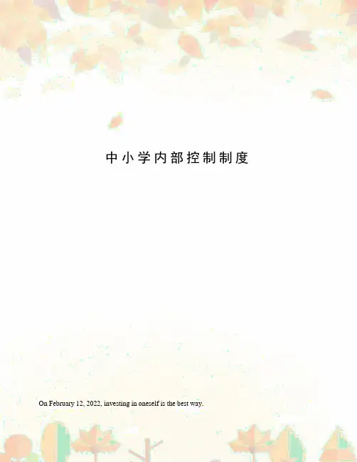 中小学内部控制制度