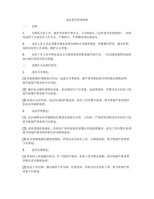 仓库惩罚管理制度