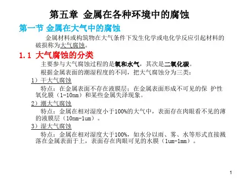 第五章金属在各种环境中的腐蚀