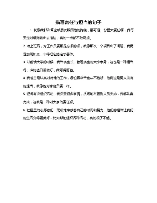 描写责任与担当的句子