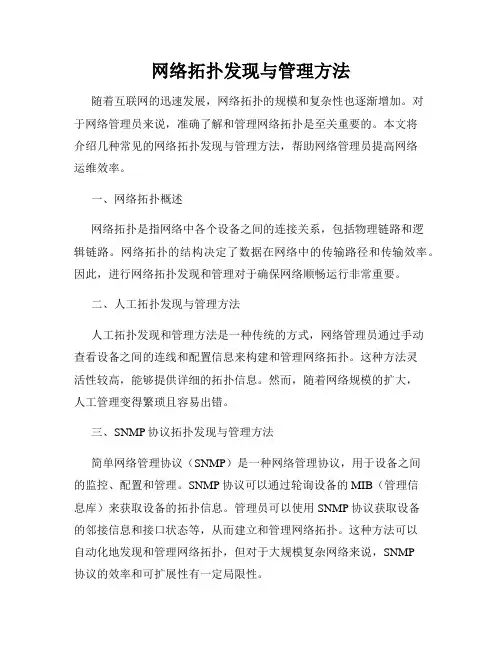 网络拓扑发现与管理方法