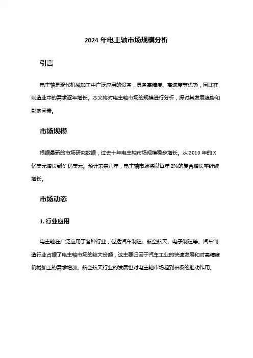 2024年电主轴市场规模分析