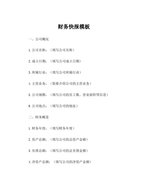 财务快报模板