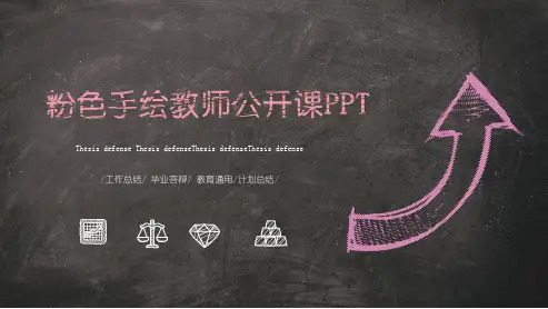 手绘黑板教育教学教师说课PPT模板