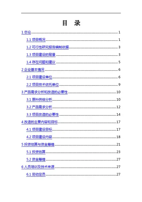 中药材兽药制剂生产线技术改造项目可行性研究报告
