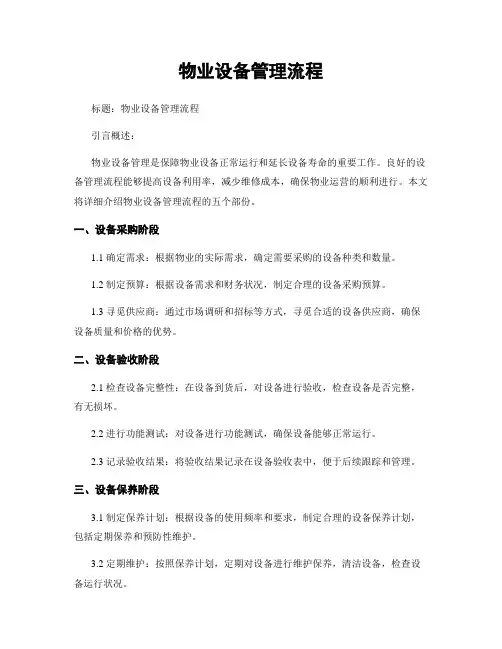 物业设备管理流程