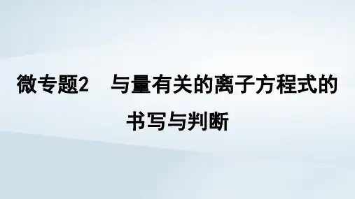 2025届高考化学一轮总复习第1章物质及其变化微专题2与量有关的离子方程式的书写与判断课件