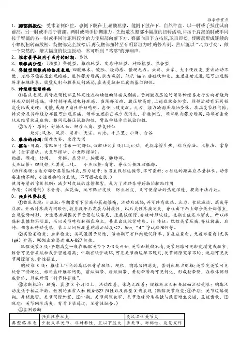 推拿学重点