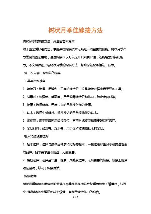 树状月季佳嫁接方法