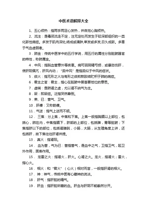 中医术语解释大全