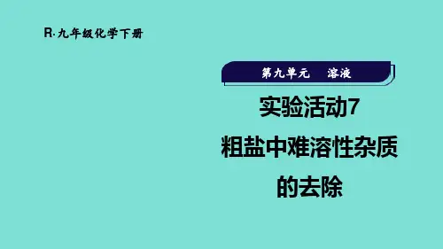 实验活动7 粗盐中难溶性杂质的去除