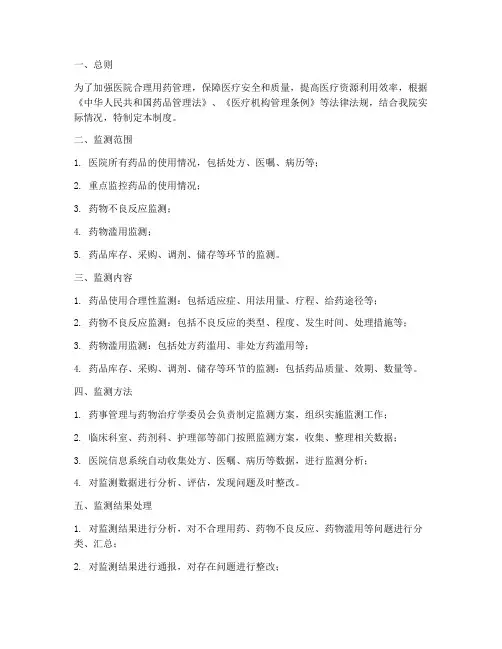 医院合理用药监测管理制度