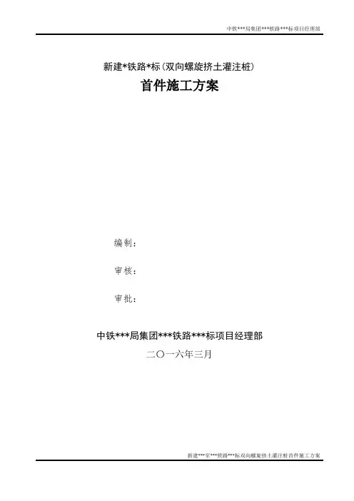 (双向螺旋挤土灌注桩首件施工方案