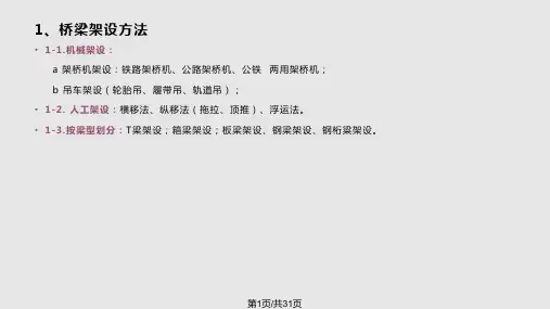 桥梁架设施工技术与方法PPT课件