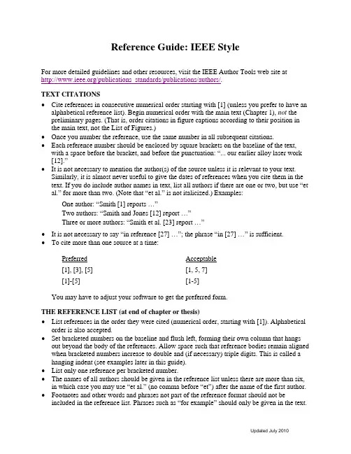IEEE Reference Guide