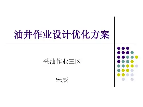 油井作业设计优化方案