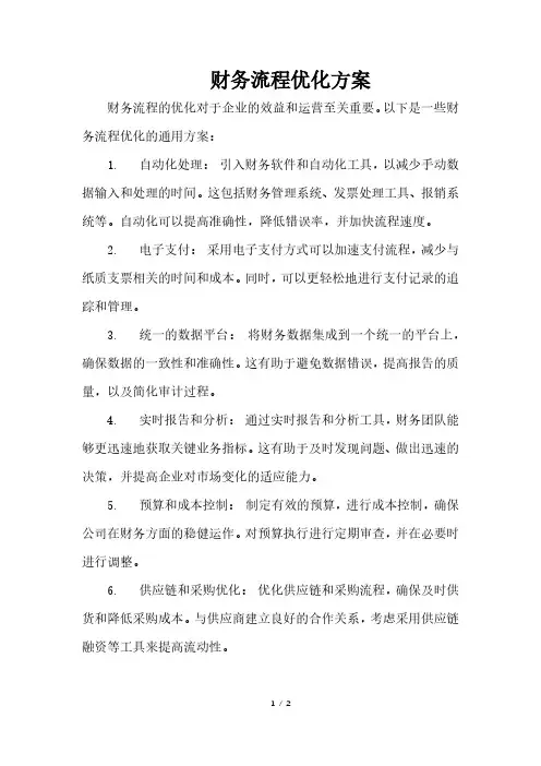 财务流程优化方案