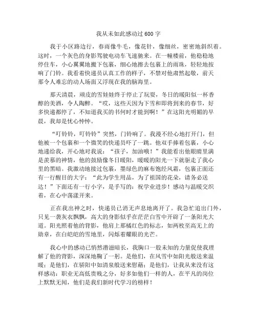 我从来没有这样感动作文600字