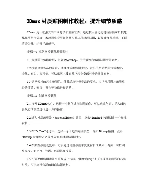 3Dmax材质贴图制作教程：提升细节质感