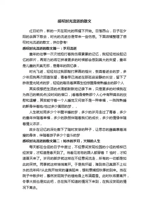 感叹时光流逝的散文