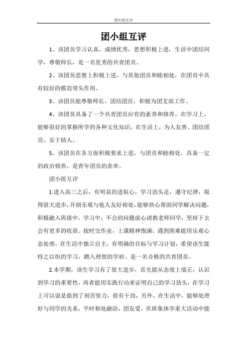 团小组互评