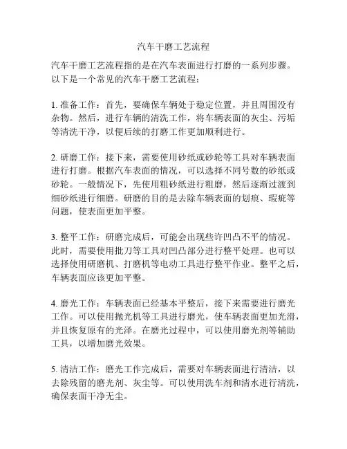 汽车干磨工艺流程