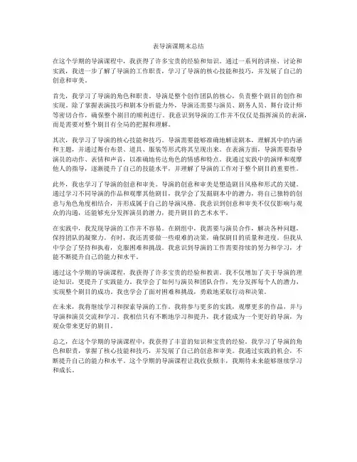 表导演课期末总结