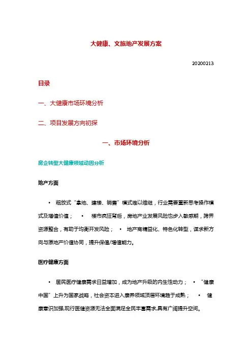 大健康、文旅地产发展方案20200213