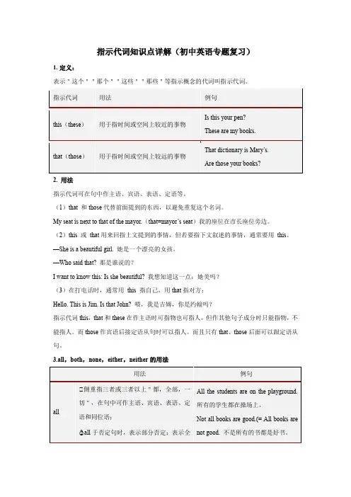 指示代词知识点详解(初中英语专题复习)6