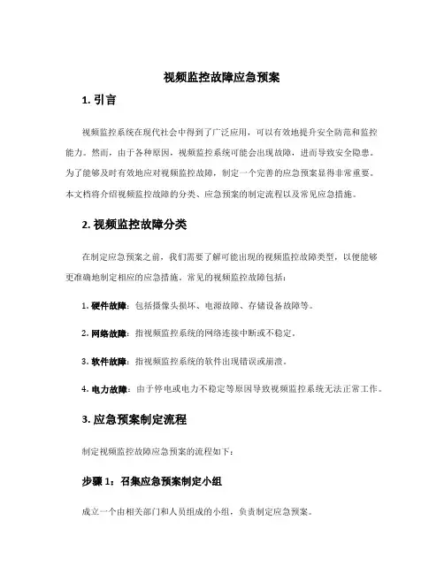视频监控故障应急预案