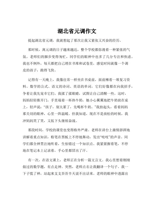 湖北省元调作文