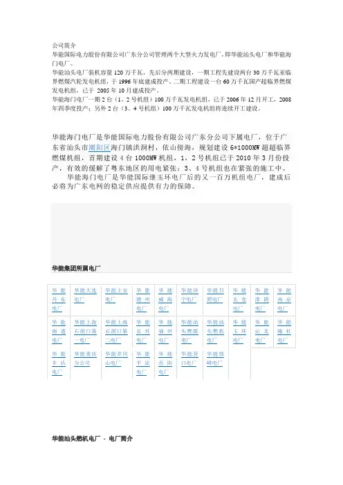 华能广东分公司简介