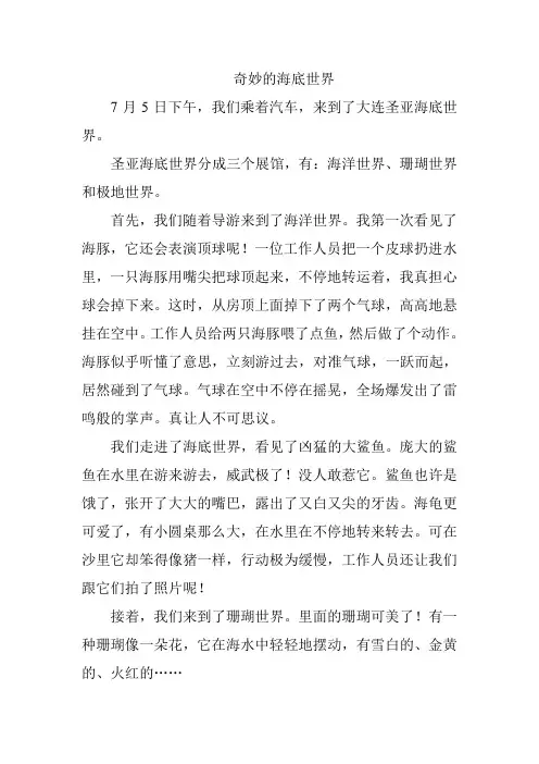 奇妙的海底世界