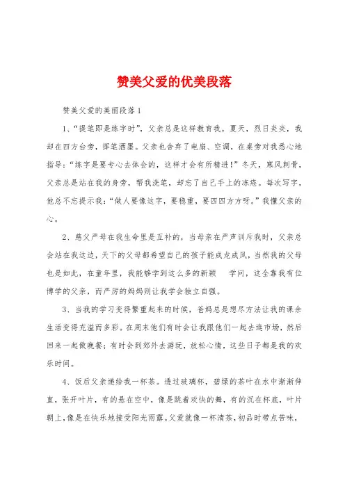 赞美父爱的优美段落