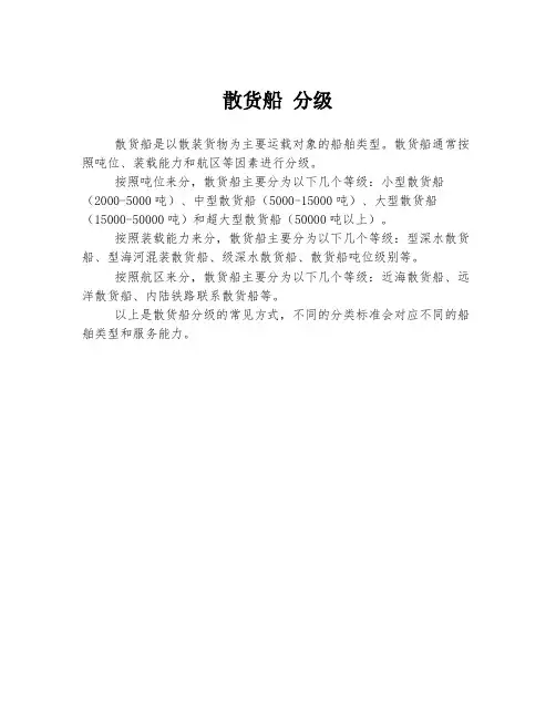 散货船 分级