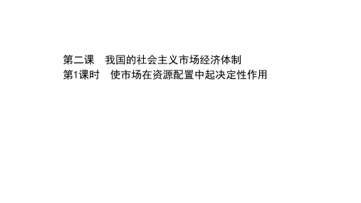 新教材2021-2022学年高中政治人教版必修二课件：1.2.1 使市场在资源配置中起决定性作用