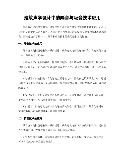 建筑声学设计中的隔音与吸音技术应用