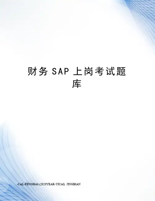 财务SAP上岗考试题库