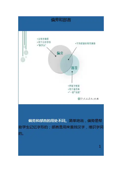 偏旁和部首的区别