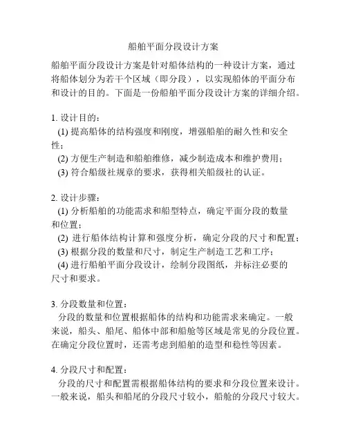 船舶平面分段设计方案