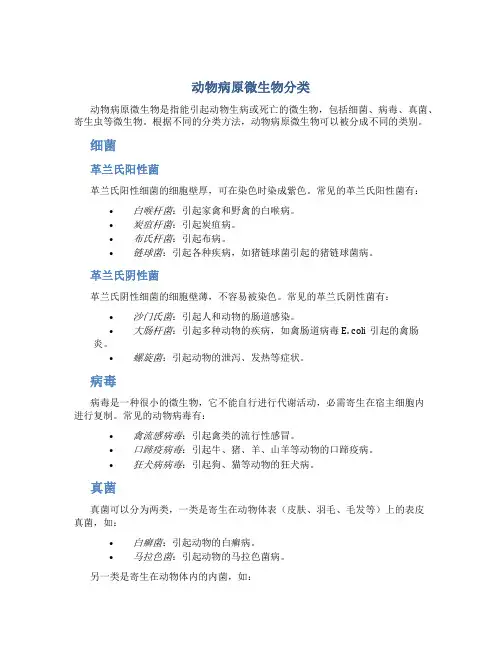 动物病原微生物分类