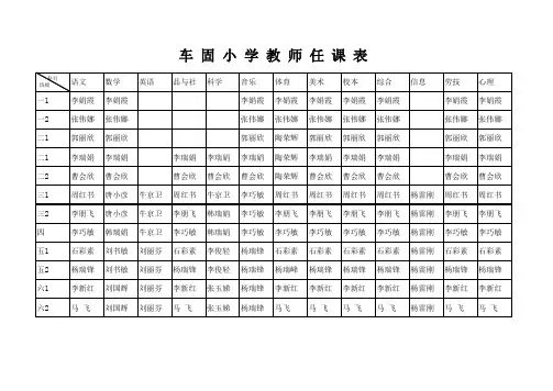 教师任课表1
