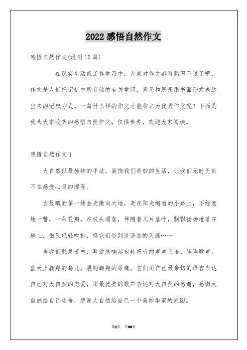 2022感悟自然作文_13