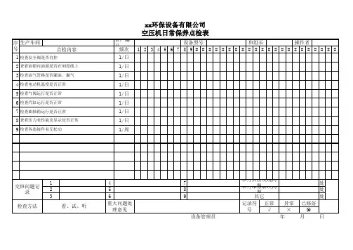 空压机日常保养点检表xls--