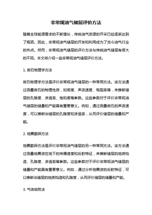 非常规油气储层评价方法