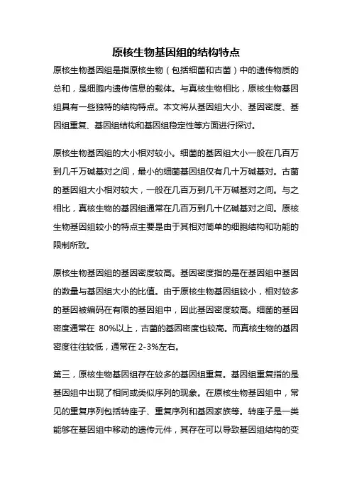 原核生物基因组的结构特点